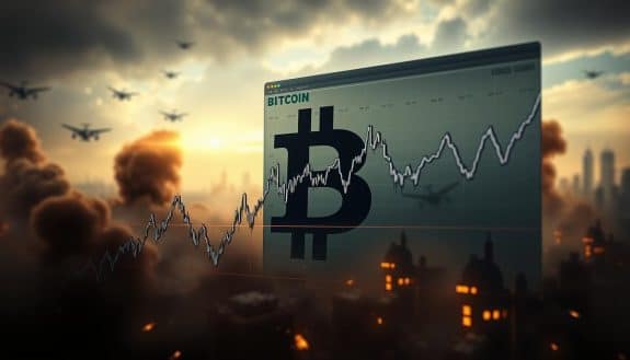 does bitcoin go up during war